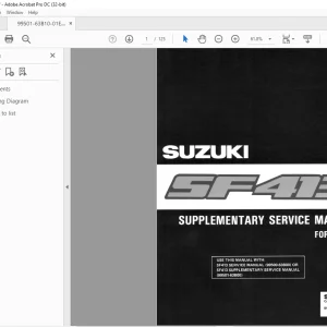 Suzuki SF413 Supplementary Service Manual - PDF DOWNLOAD