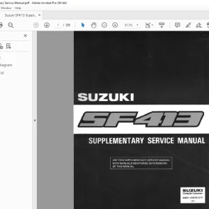 Suzuki SF413 Supplementary Service Manual - PDF DOWNLOAD