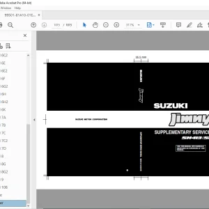 Suzuki SN413 SN415D Jimny Supplementary Service Manual - PDF DOWNLOAD