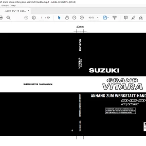 Suzuki SQ416 SQ520 SQ625 Grand Vitara Anhang Zum Werkstatt Handbuch - PDF DOWNLOAD