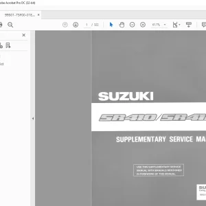 Suzuki SR410 SR412 Supplementary Service Manual - PDF DOWNLOAD