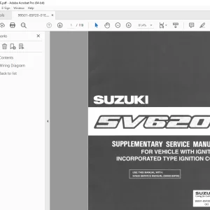 Suzuki SV620 Vehicle with igniter Supplementary Service Manual - PDF DOWNLOAD