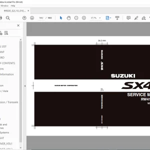 Suzuki SX4 RW415 RW416 Service Manual (Vol 1&2) - PDF DOWNLOAD