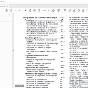 Suzuki SX4 RW416 RW419D Programme de Stabilité électronique Manuel d'Entretien Supplémentaire - PDF DOWNLOAD