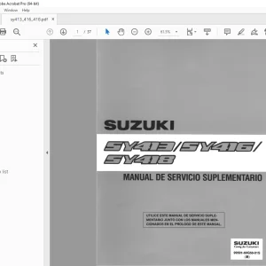 Suzuki SY413 SY416 SY418 Manual De Servicio Suplementario - PDF DOWNLOAD
