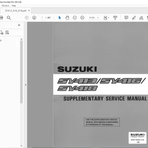 Suzuki SY413 SY416 SY418 Supplementary Service Manual - PDF DOWNLOAD