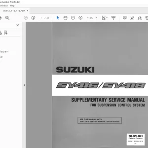 Suzuki SY416 SY418 Suspension Control System Supplementary Service Manual - PDF DOWNLOAD