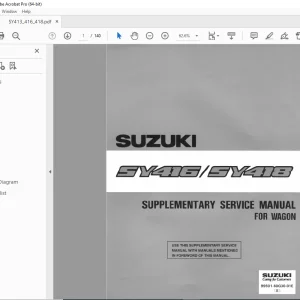 Suzuki SY416 SY418 Wagon Supplementary Service Manual - PDF DOWNLOAD