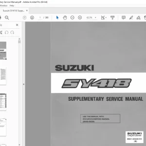 Suzuki SY418 Supplementary Service Manual - PDF DOWNLOAD