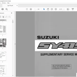 Suzuki SY419 Supplementary Service Manual - PDF DOWNLOAD