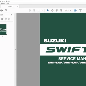 Suzuki Swift RS416 Service Manual (VOL 1&2) - PDF DOWNLOAD
