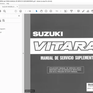 Suzuki Vitara I SV620 Manual de Servicio Complementario - PDF DOWNLOAD