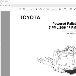 Download Toyota 7PML20/6 7PML20/8 Pallet Truck Parts Manual PDF