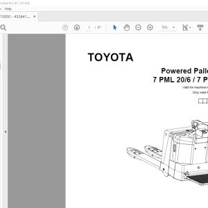 Toyota Electric Pallet Truck 7PML20/6 7PML20/8 Parts Diagram Manual PDF