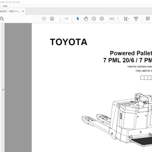 Toyota 7 PML20 Pallet Truck Parts Manual PDF – 6 & 8 Variants