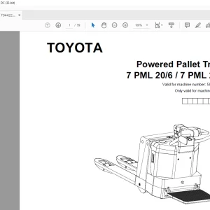 Official Parts Manual PDF – Toyota Pallet Truck 7PML20/6 & 7PML20/8