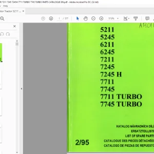 Zetor 5211 5245 6211 6245 7211 7245 7245H 7711 7745 7711 Turbo 7745 Turbo Parts Catalog Manual - PDF DOWNLOAD