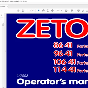 Zetor 8641 Forterra Turbo 9641 Forterra Turbo 10641 Forterra Turbo 11441 Forterra Turbo Operator's Manual - PDF DOWNLOAD