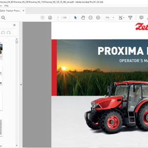 Zetor Proxima HS 80 Proxima HS 90 Proxima HS 100 Proxima HS 110 Proxima HS 120 Operator's Manual - PDF DOWNLOAD