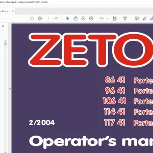 Zetor Tractor 8641 9641 10641 11441 11741 Forterra Turbo Operator's Manual - PDF DOWNLOAD