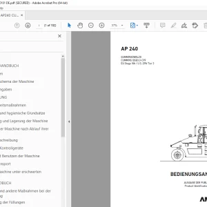AMMANN AP 240 GUMMIRADWALZE BEDIENUNGSANLEITUNG 3001576 PDF