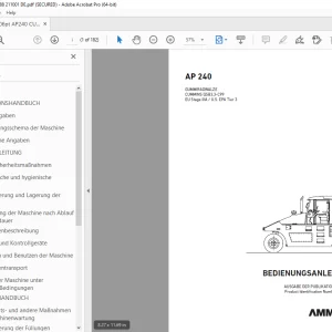 AMMANN AP 240 GUMMIRADWALZE BEDIENUNGSANLEITUNG 3015688 PDF