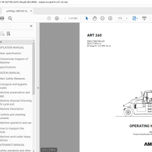 AMMANN AP 240 PNEU TYRED ROLLER OPERATING MANUAL 3027199 PDF