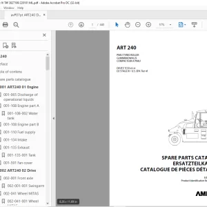 AMMANN AP 240 PNEU TYRED ROLLER PARTS MANUAL 3027199 PDF