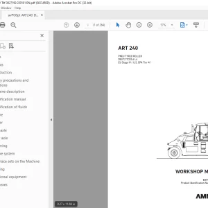 AMMANN AP 240 PNEU TYRED ROLLER WORKSHOP MANUAL 3027199 PDF