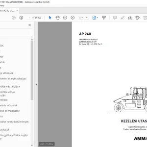 AMMANN AP 240 PNEUMATIKUS HENGER KEZELÉSI UTASÍTÁS 3015688 PDF