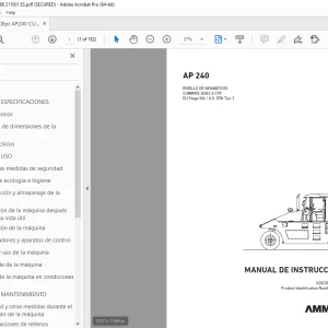 AMMANN AP 240 RODILLO DE NEUMÁTICOS MANUAL DE INSTRUCCIONES PDF