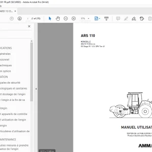 AMMANN ARS 110 MONOBILLE MANUEL UTILISATEUR 3018177 PDF