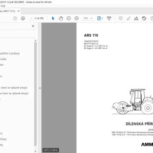 AMMANN ARS 110 TAHAČOVÝ VÁLEC DÍLENSKÁ PŘÍRUČKA PDF