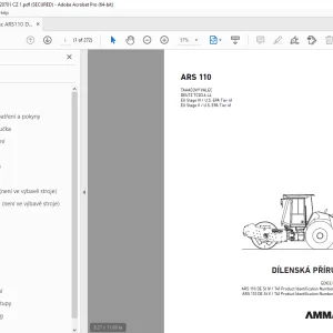 AMMANN ARS 110 TAHAČOVÝ VÁLEC DÍLENSKÁ PŘÍRUČKA PDF