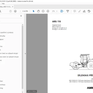 AMMANN ARS 110 TAHAČOVÝ VÁLEC DÍLENSKÁ PŘÍRUČKA PDF