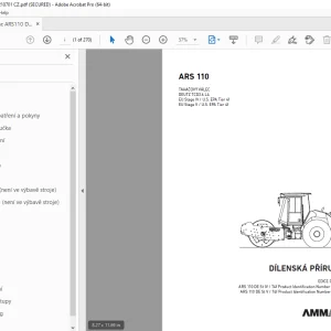 AMMANN ARS 110 TAHAČOVÝ VÁLEC DÍLENSKÁ PŘÍRUČKA PDF