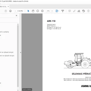 AMMANN ARS 110 TAHAČOVÝ VÁLEC DÍLENSKÁ PŘÍRUČKA PDF