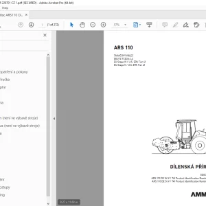 AMMANN ARS 110 TAHAČOVÝ VÁLEC DÍLENSKÁ PŘÍRUČKA PDF
