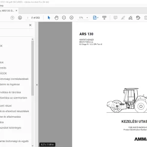 AMMANN ARS 130 KEZELÉSI UTASÍTÁS 3004255 PDF