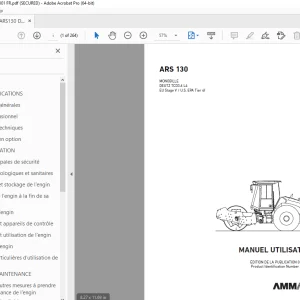 AMMANN ARS 130 MONOBILLE MANUEL UTILISATEUR 3001632 PDF