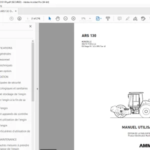 AMMANN ARS 130 MONOBILLE MANUEL UTILISATEUR 3022277 PDF
