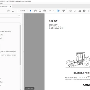 AMMANN ARS 130 TAHAČOVÝ VÁLEC DÍLENSKÁ PŘÍRUČKA  PDF