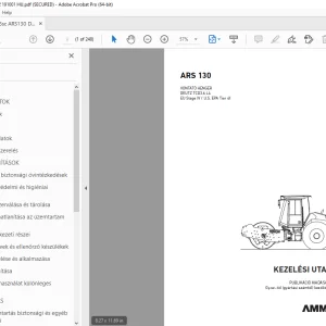 AMMANN ARS 130 VONTATÓ HENGER KEZELÉSI UTASÍTÁS 2373012 PDF