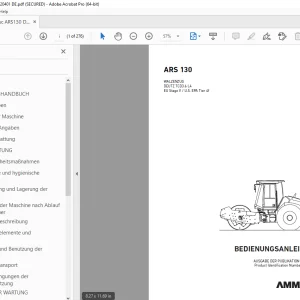 AMMANN ARS 130 WALZENZUG BEDIENUNGSANLEITUNG 3030691 PDF