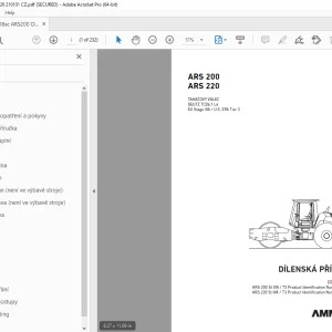 AMMANN ARS 200 ARS 220 DÍLENSKÁ PŘÍRUČKA PDF