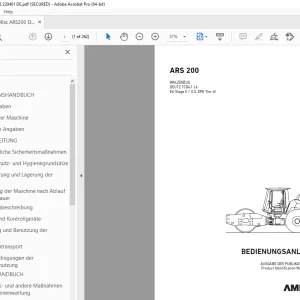 AMMANN ARS 200 BEDIENUNGSANLEITUNG 3030703 PDF