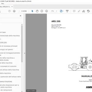 AMMANN ARS 200 MANUALE D‘USO 3030703 PDF