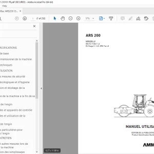 AMMANN ARS 200 MONOBILLE MANUEL UTILISATEUR 3005371 PDF