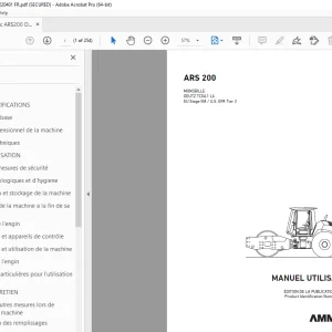 AMMANN ARS 200 MONOBILLE MANUEL UTILISATEUR 3029297 PDF