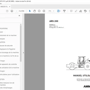 AMMANN ARS 200 MONOBILLE MANUEL UTILISATEUR 3043017 PDF